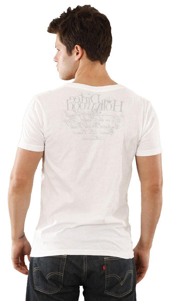 Dirtee Hollywood Mens Basic Deep V Neck Tee Clean Bright White Shirt ...
