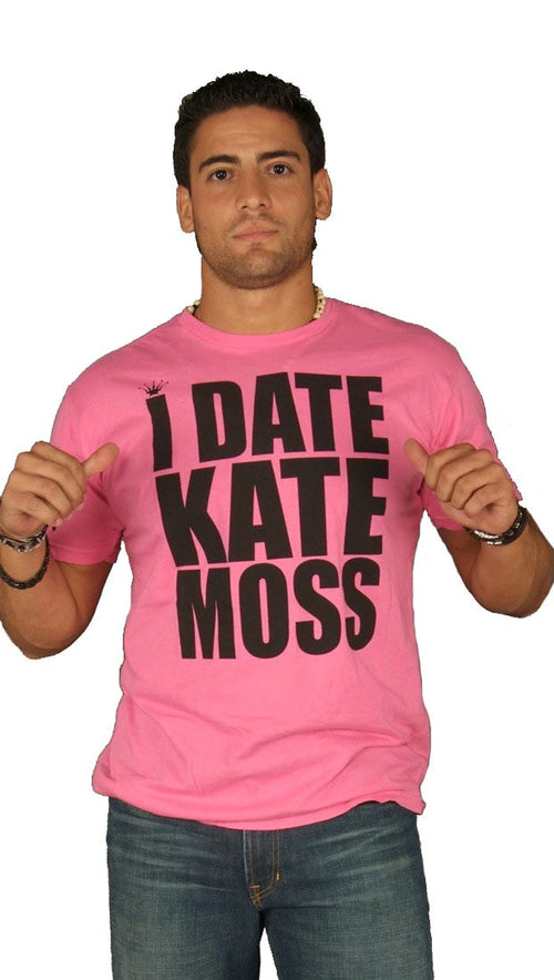 Dirtee Hollywood Date Kate Moss Tee Shirt Neon Pink Mens