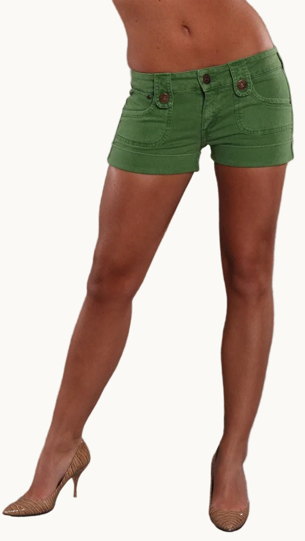 Dittos Denim Saddleback Shorts Grass Green ShopAA