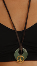 Dogeared Inner Circle & Peace Gold Dipped Necklace