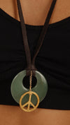 Dogeared Inner Circle & Peace Gold Dipped Necklace
