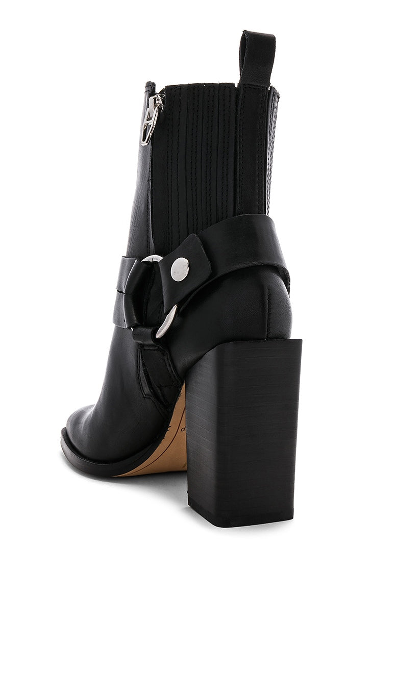 Dolce Vita Isara Bootie Black Leather High Block Heel ShopAA
