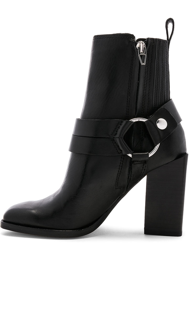 Dolce Vita Isara Bootie Black Leather High Block Heel ShopAA