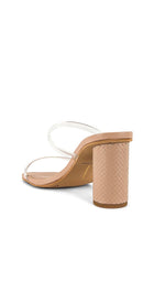 Dolce Vita Noles Sandal Nude Crystal Vinyl Snake Cirlce Heel | ShopAA
