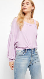 Free People Flaunt It Pullover Tee Magical Lilac Purple Top I ShopAA