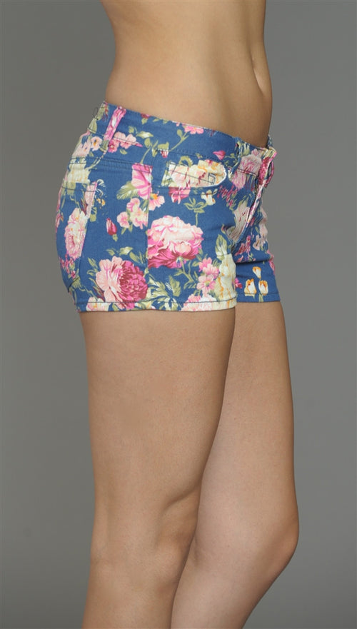 Klique B Floral Print Shorts in Navy