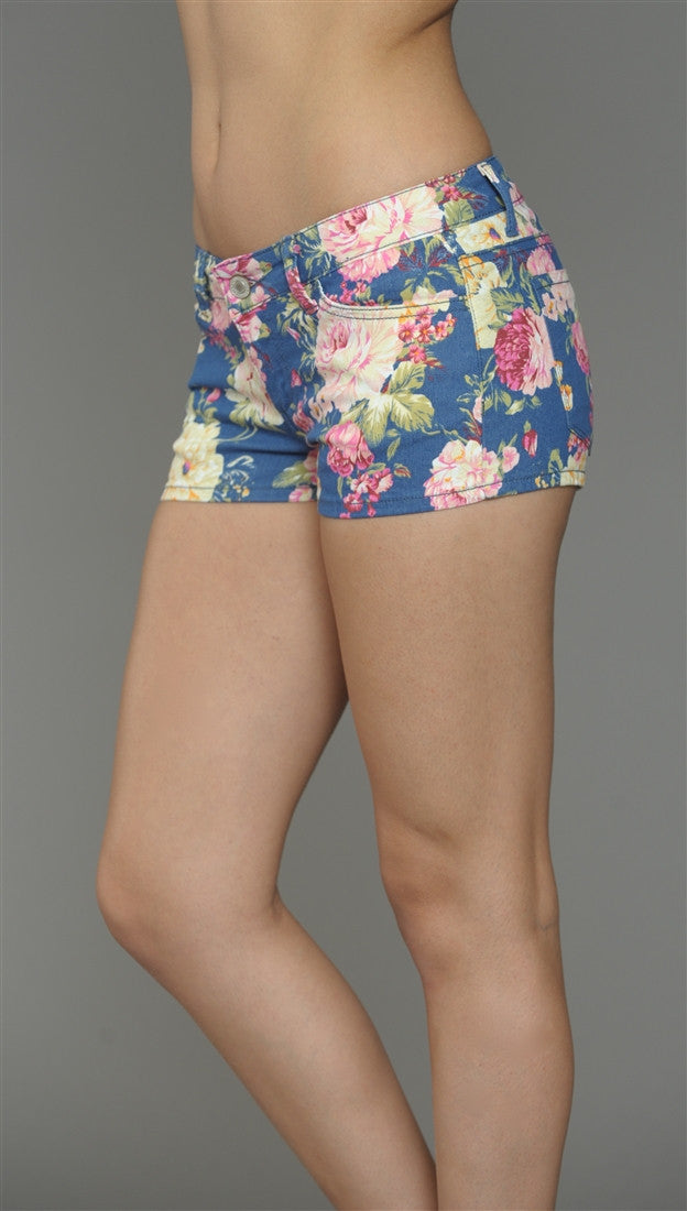 Klique B Floral Print Shorts in Navy