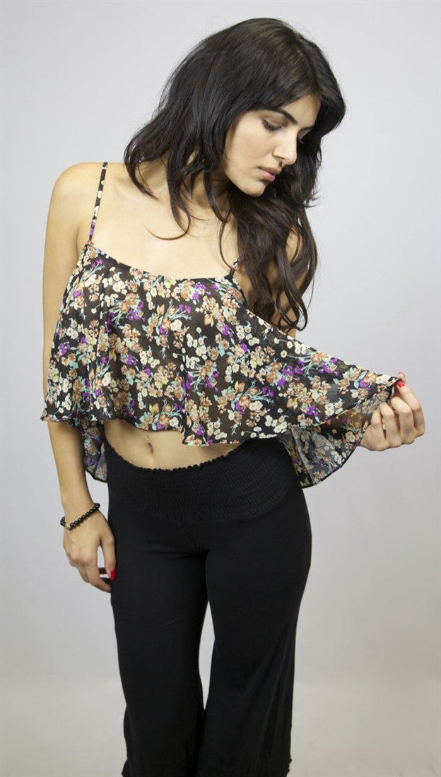 For Love and Lemons Tour Bus Tank in Black Flower