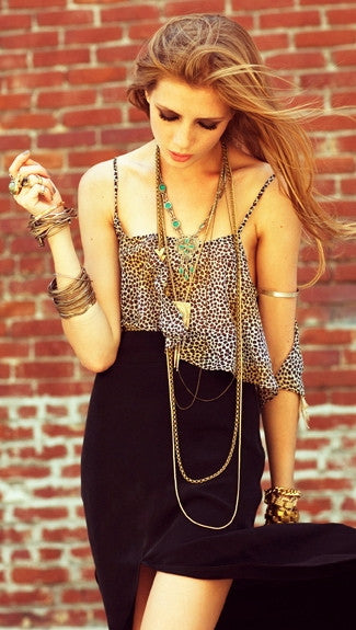 For Love and Lemons Tour Bus Tank in Cheetah