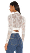 For Love & Lemons Farrah Button Up Blouse White Lace l ShopAA
