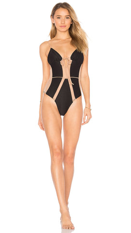 For Love & Lemons La Mer One Piece Black Swimwear Nude