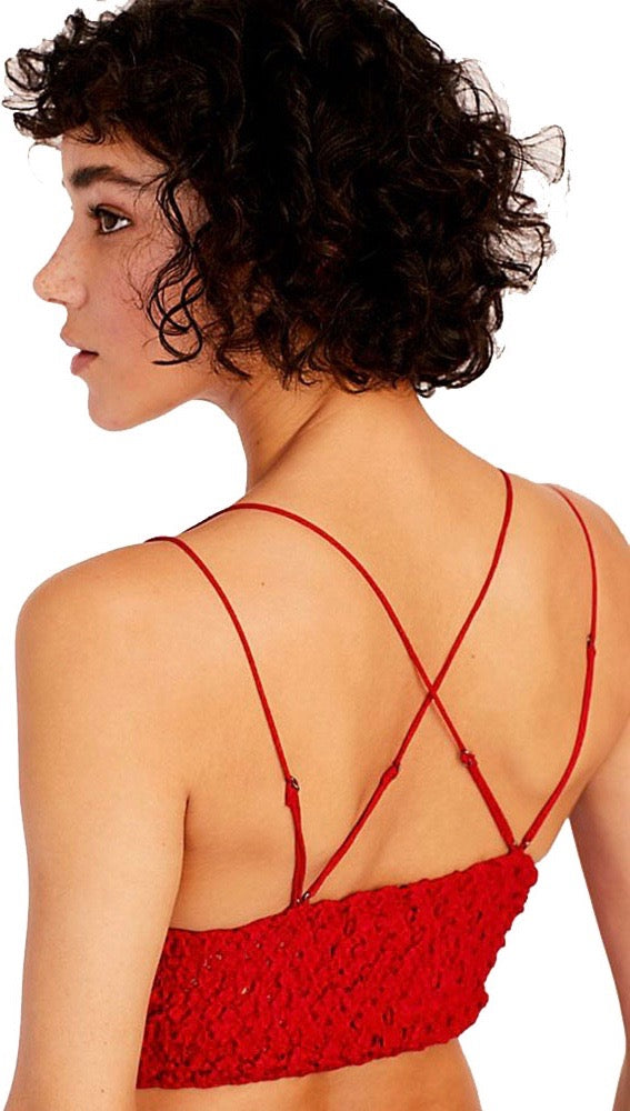 Free People Adella Bralette Lipstick Red Bra Top Intimates | ShopAA