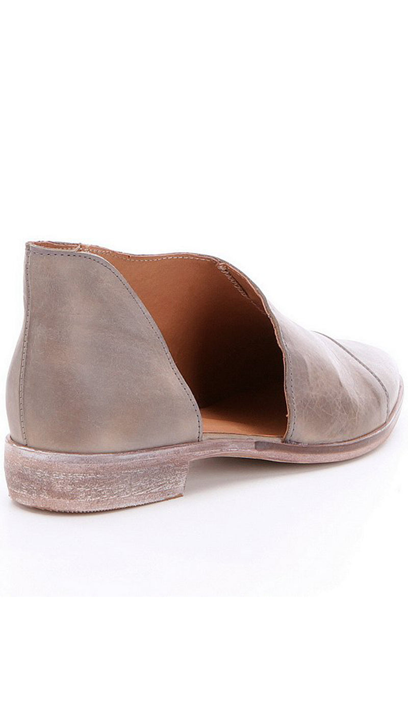 Free People Royale Flat Leather Grey Cut Out d'Orsay Shoes I ShopAA