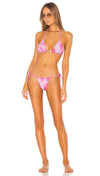 Frankies Bikinis X Sofia Richie Tasha Top Pink Tie Dye Swim  | ShopAA