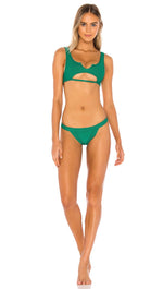 Frankies Bikinis Cole Top Emerald Green Swimwear Separates | ShopAA