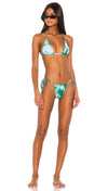 Frankies Bikinis Tasha Bikini Top Emerald Green Tie Dye Swimwear  | ShopAA