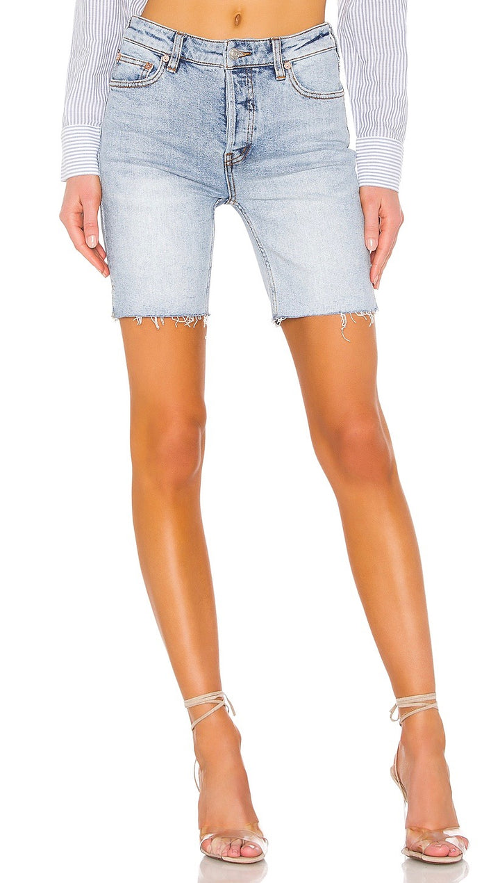 Free People Avery Bermuda Shorts Denim Blue Cutoffs I ShopAA