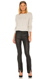 Free People Spellbound Coated Bootcut Jean Black Faux Leather | ShopAA