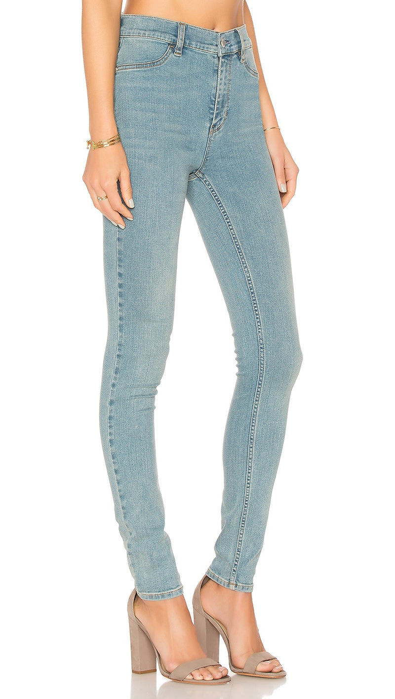 Free People Long And Lean High Rise Skinny Denim Jegging Pant l ShopAA