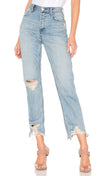 Free People Chewed Up Straight Leg Distressed Ankle Jeans Mid Rise Indigo Blue | ShopAA