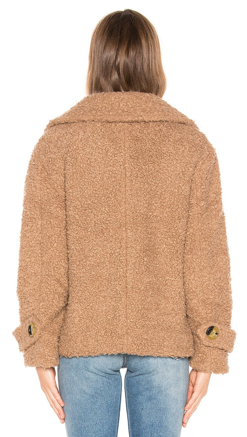 Free People So Soft Cozy Peacoat Brown Coat Jacket Fur | ShopAA