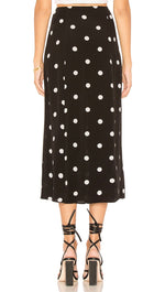 Free People Retro Love Midi High Waist Skirt Black White Dots I ShopAA