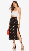 Free People Retro Love Midi High Waist Skirt Black White Dots I ShopAA
