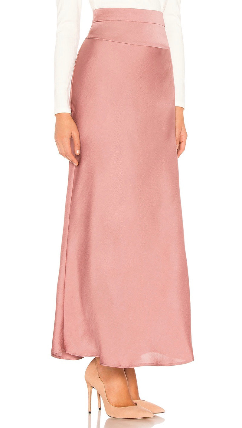 Free People Normani Bias Skirt Mauve Pink Silk Satin | ShopAA