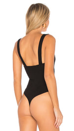 Free People Pippa V-Wire Bodysuit Thong One Piece Black - ShopAA