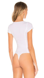 Free People Deep Conversation Bodysuit White V Wire Top I ShopAA 