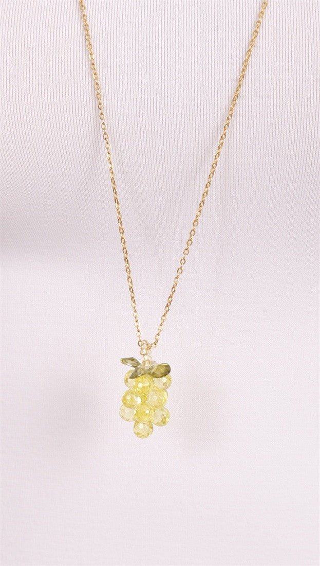 Funky Girl Bling Jewelry Green Grape Necklace
