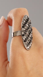 Funky Girl Bling Jewelry Oval Crystal Ring