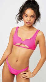 Frankies Bikinis Cole Top Fuchsia Neon Hot Pink Swimwear CutOut | ShopAA