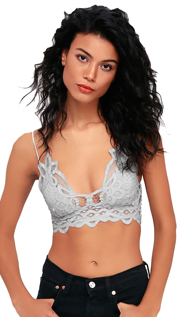 Aerie Garden Party Strappy Lace Bralette Gray Size L - $12 (70% Off Retail)  - From Eryn