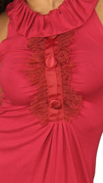Gabriella Rosette Trim Tunic Hot Pink
