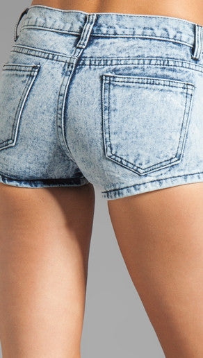 Gypsy Junkies Liberty Sequin Denim Cut Off Shorts in Neon Pink