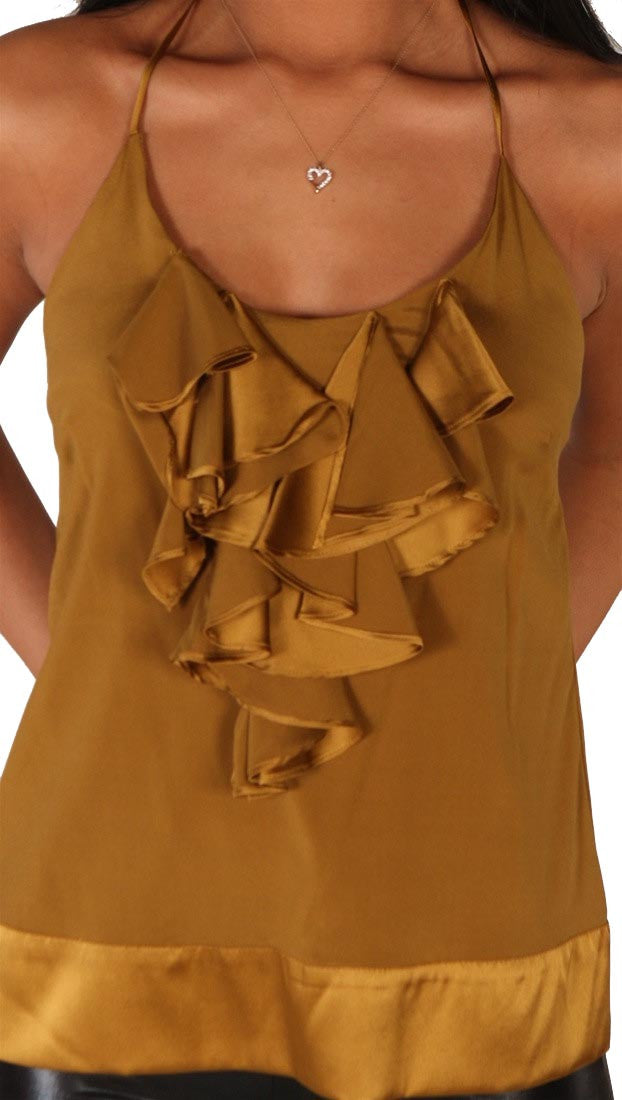 Hale Bob Silk Ruffle Halter