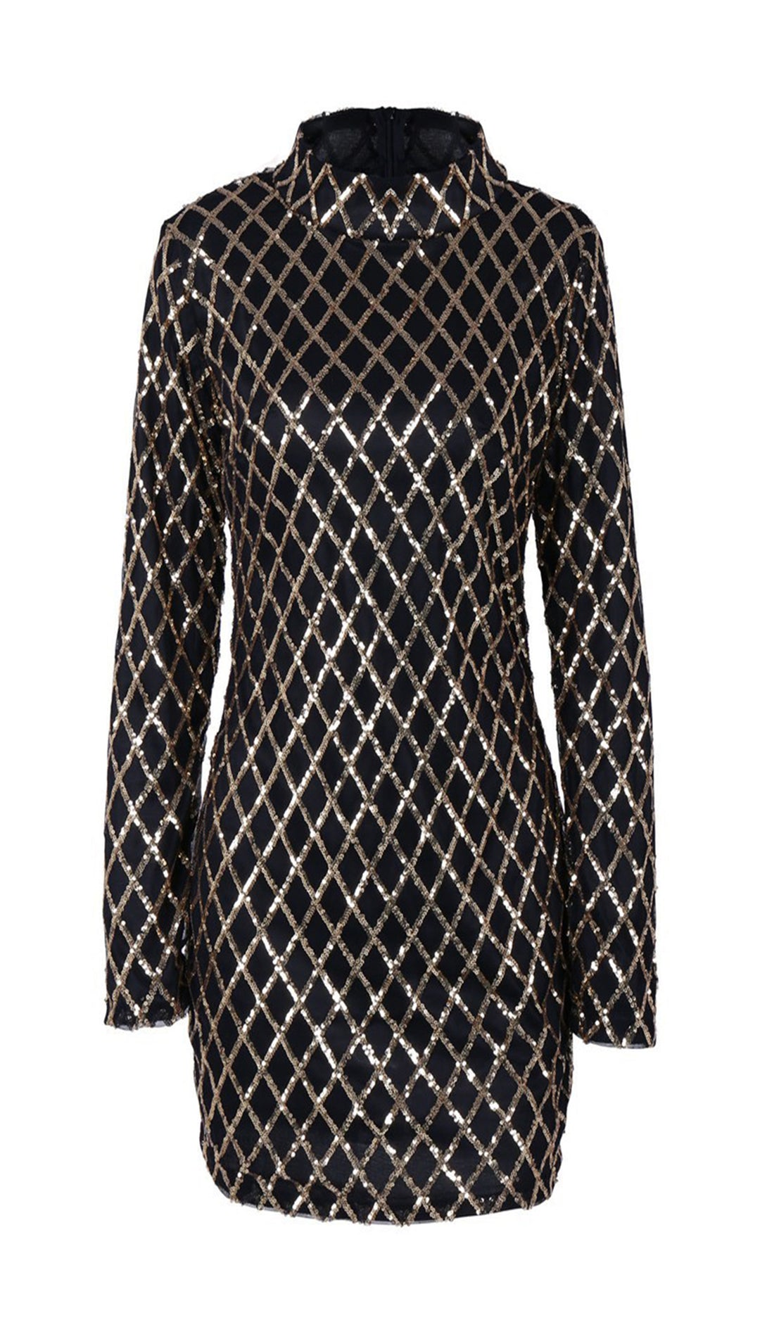 sequin turtleneck mini dress Jenny Packham Kitty sequin-embellished Turtleneck Mini Dress | Silver