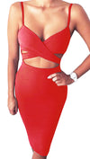 Naomi Sleeveless Sexy Lady In Red Mini Dress Cut Out - JessykaRobyn
