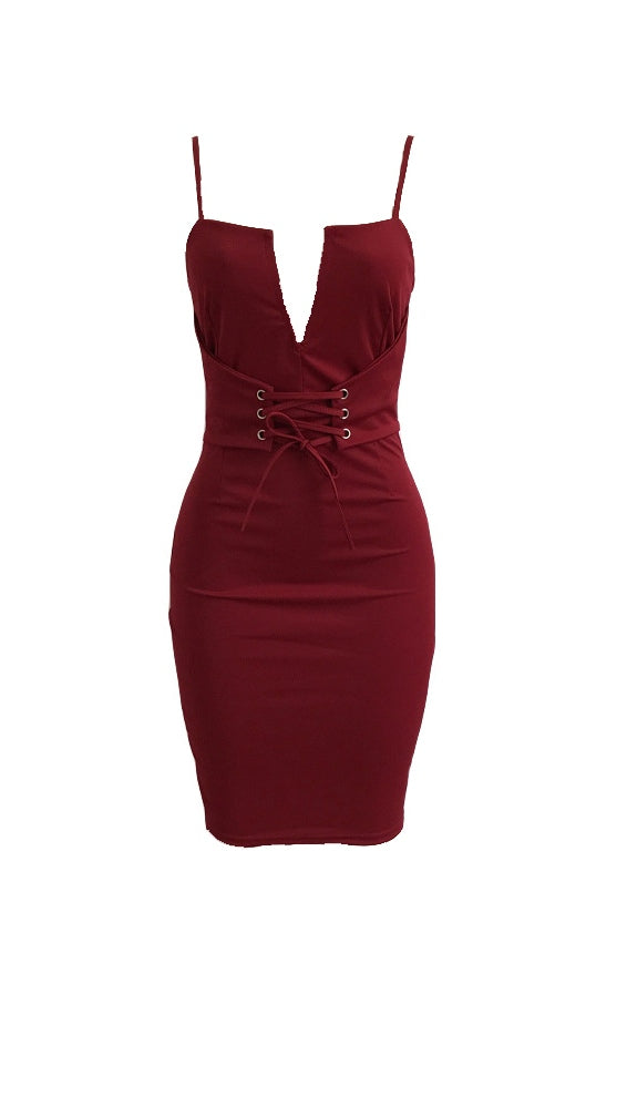 Fake suede corset bodycon dress, maroon and black available