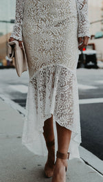 Antoinette Crochete Lace Off Shoulder Mermaid Dress White JessykaRobyn