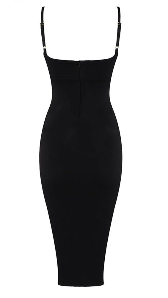 Naomi Sleeveless V Neck Mini Dress Black