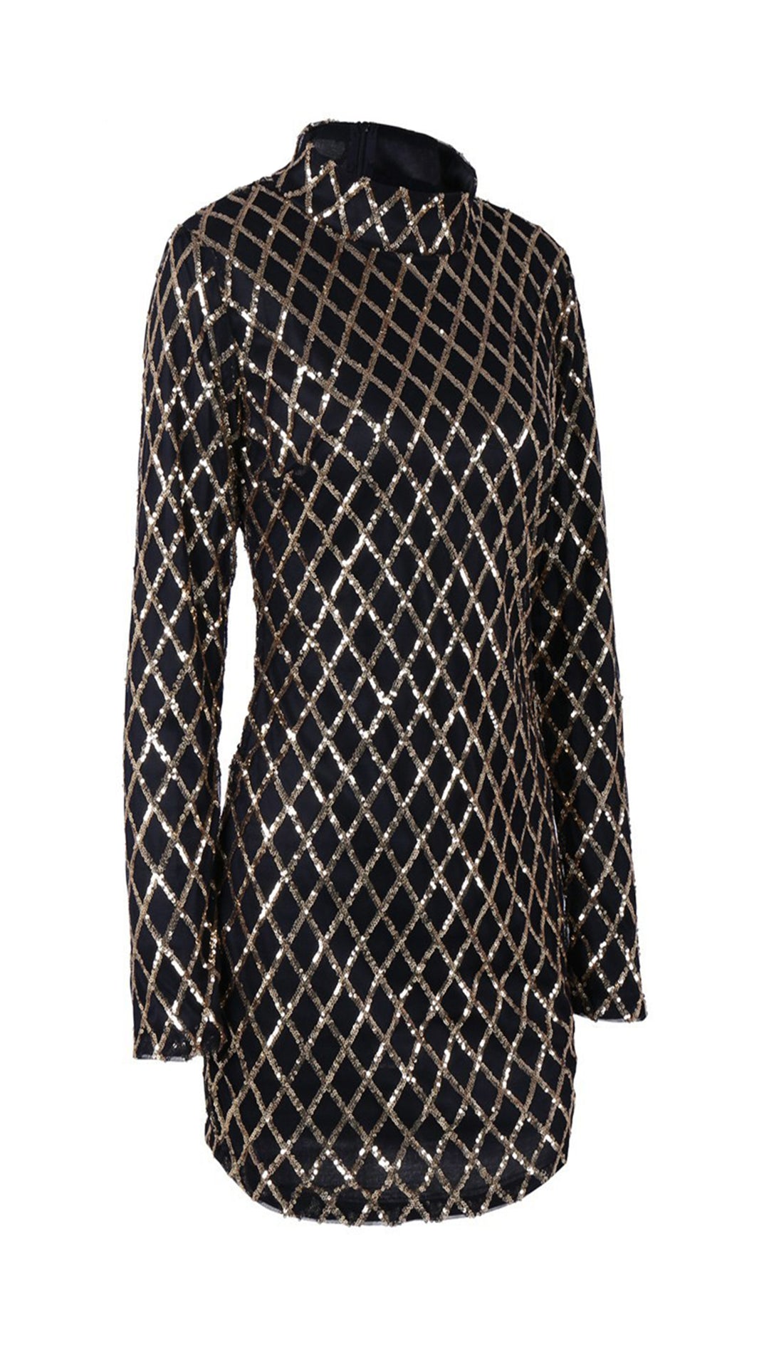 black turtleneck sequin dress Alexandre Vauthier Turtleneck Sequin Knit Sleeveless Midi Dress