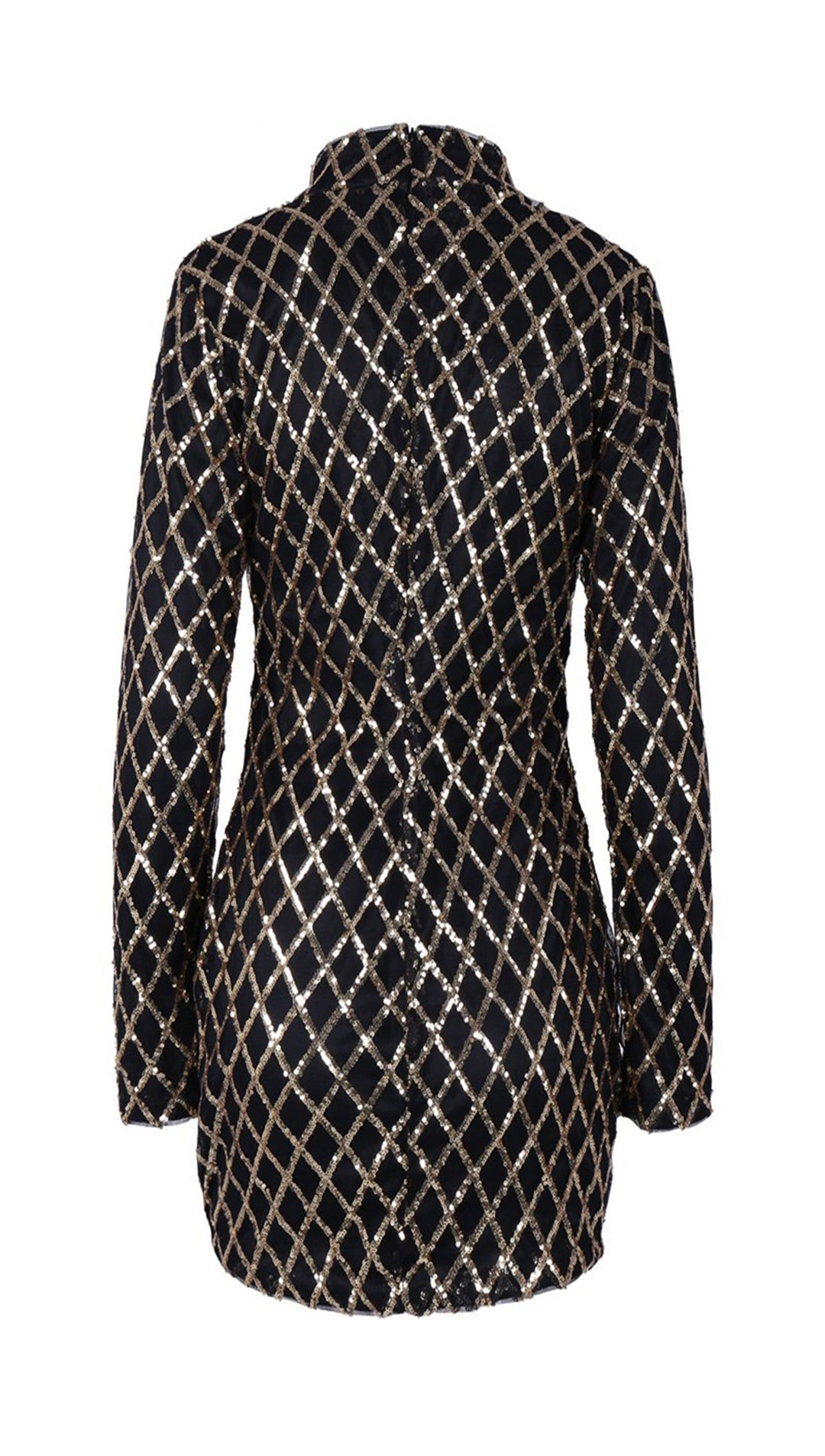 The Natalie Long Sleeved Criss Cross Sequin Turtleneck Dress Black ShopAA The Natalie Long Sleeved Criss Cross Sequin Turtleneck Dress Black ShopAA