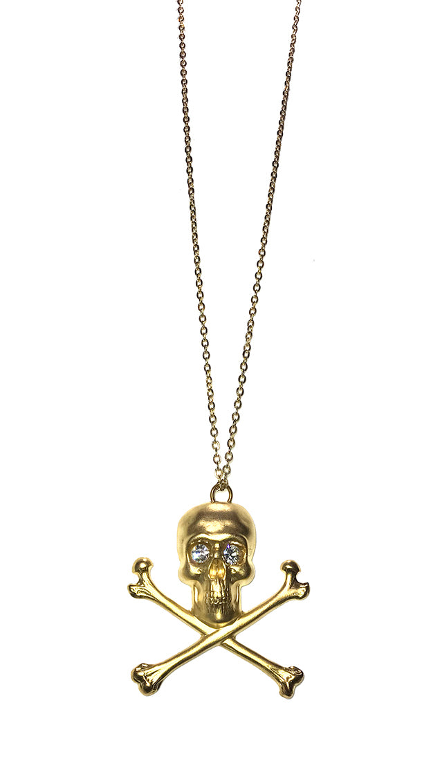 Iconic Skeleton Hands Necklace Gold