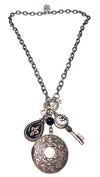  ShopAA Jewelry Photo Locket Charm Necklace in Vintage Silver 