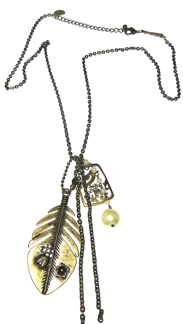  ShopAA Jewelry Nature Charm Necklace Antique Gold 