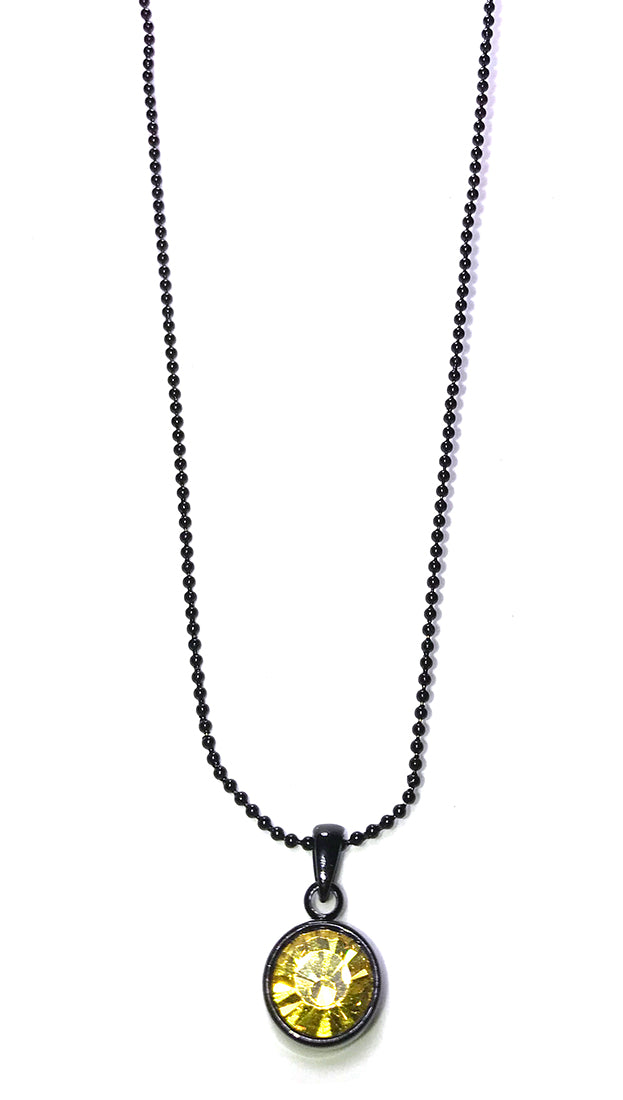  ShopAA Jewelry Single Stone Pendant Charm Necklace in Yellow 