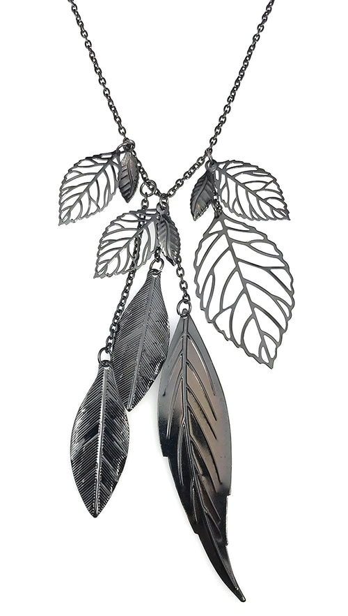  ShopAA Jewelry Metal Leaf Charm Necklace 