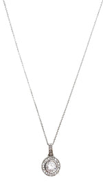  ShopAA Jewelry Vintage DIamond Circle Pendant Necklace 